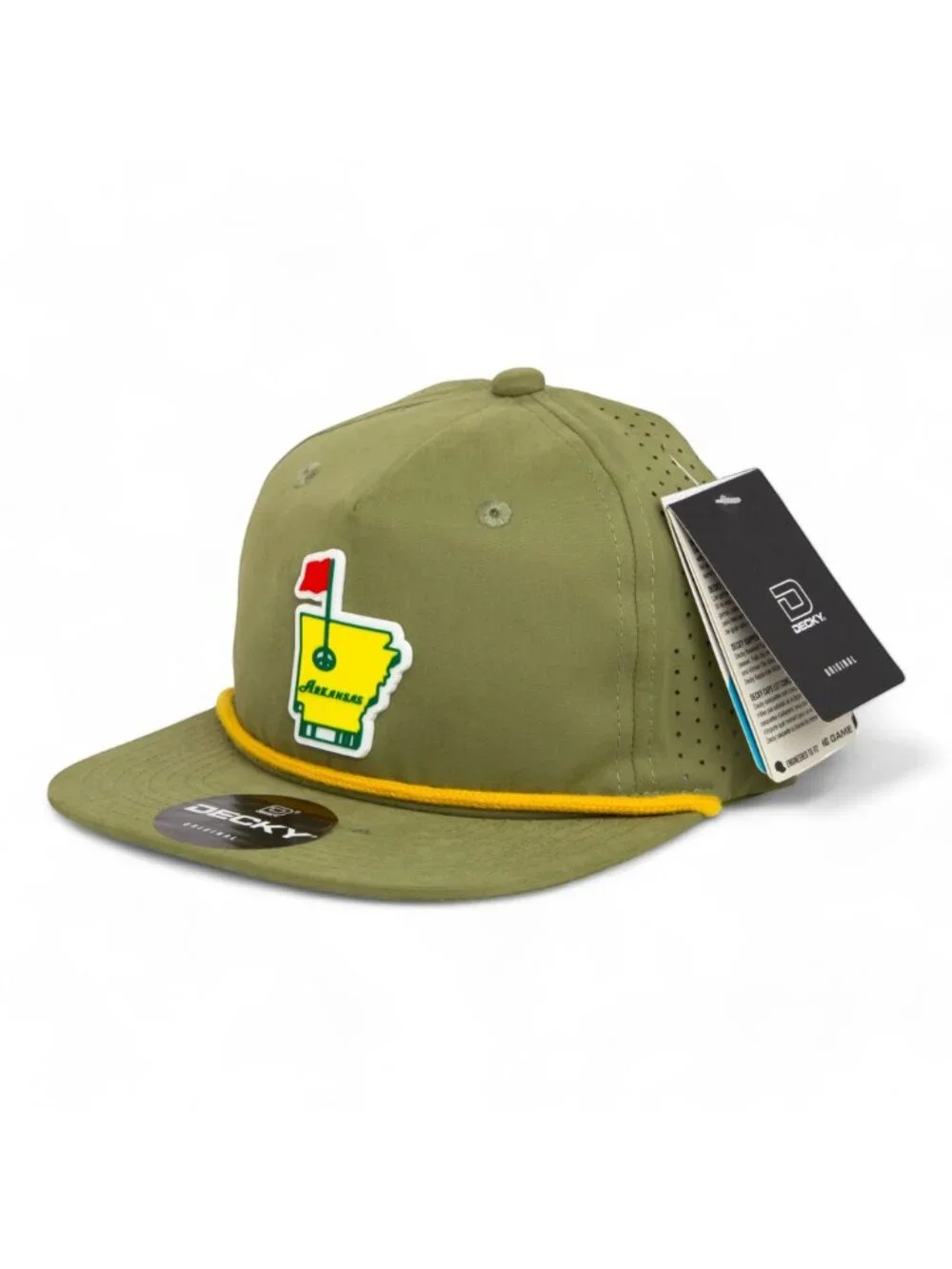 Arkansas Masters Golf 3D Perforated Rope Hat- Loden/ Amber